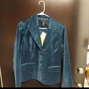 NWT Dialogue Crushed Velvet Blazer